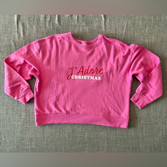 Wondershop for Target J'Adore Holiday Christmas Sweatshirt Pink XL - Picture 2 of 7